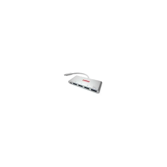 ROLINE USB 3.2 Gen 1 Hub, 4x USB A, 1x PD, Type C, Data transfer: up to 5 Gbps (USB 3.0 / USB 3.2 Gen 1)