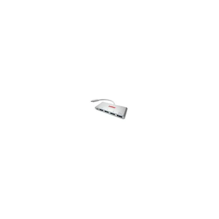ROLINE USB 3.2 Gen 1 Hub, 4x USB A, 1x PD, Type C, Data transfer: up to 5 Gbps (USB 3.0 / USB 3.2 Gen 1)