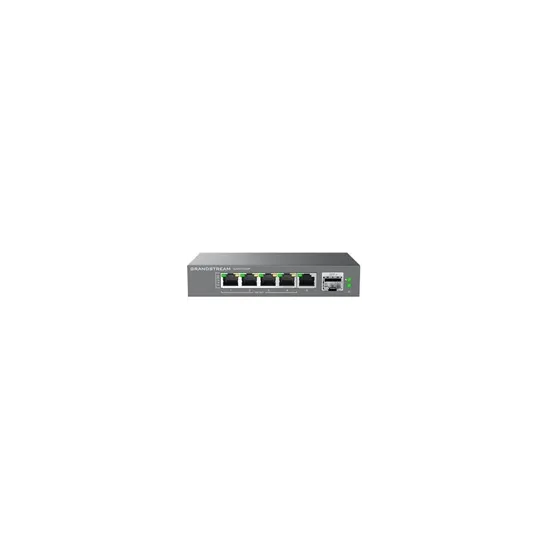 GWN7700MP PoE svič, 5 x 100M/GE/2.5GE (4 x PoE+,57W) + 10G SFP+, desktop / wall-mount metalno kućište, 4K MAC,Broadcast / Multic