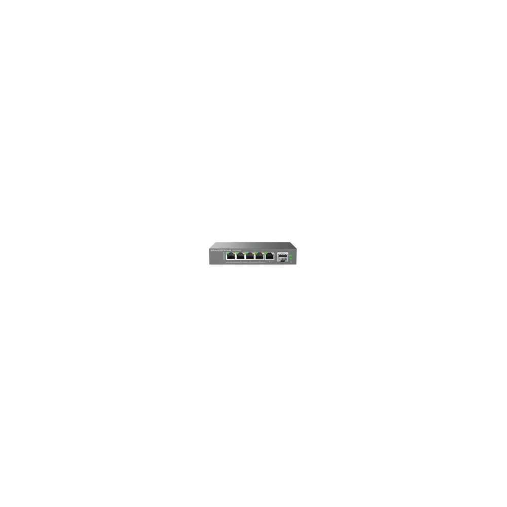 GWN7700MP PoE svič, 5 x 100M/GE/2.5GE (4 x PoE+,57W) + 10G SFP+, desktop / wall-mount metalno kućište, 4K MAC,Broadcast / Multic