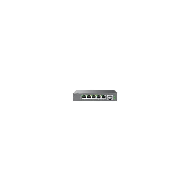 GWN7700MP PoE svič, 5 x 100M/GE/2.5GE (4 x PoE+,57W) + 10G SFP+, desktop / wall-mount metalno kućište, 4K MAC,Broadcast / Multic