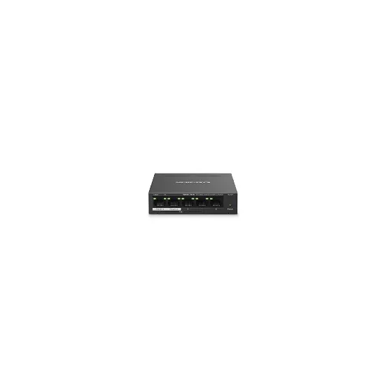 MS105GP 5-portni gigabit desktop svič sa 4 PoE+ porta do ukupno 65W (do 30W po portu), domet do 250m (Extend Mode), metalno kući