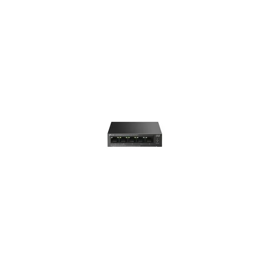 LS105GP PoE svič 5 gigabit RJ-45 portova 10/100/1000Mb/s od toga 4 PoE porta 802.3af/at do 65W, extend cctv mode do 250m, metaln