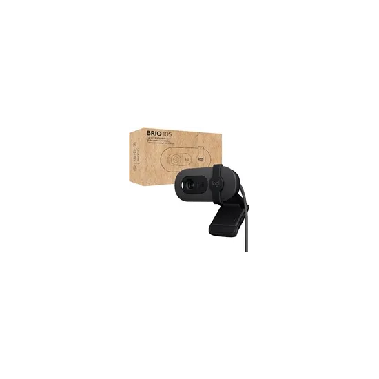 Brio 105, Full HD 1080p business webcam, 2 megapixels, FOV: 58°, USB-A plug-and-play, Crna