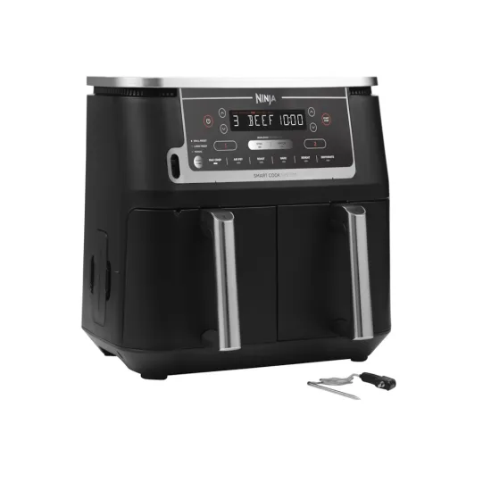 NINJA AF451EU, Airfryer, dupla korpa/ 9.5L, dozvoljeno pranje u mašini + digital termometar za hranu