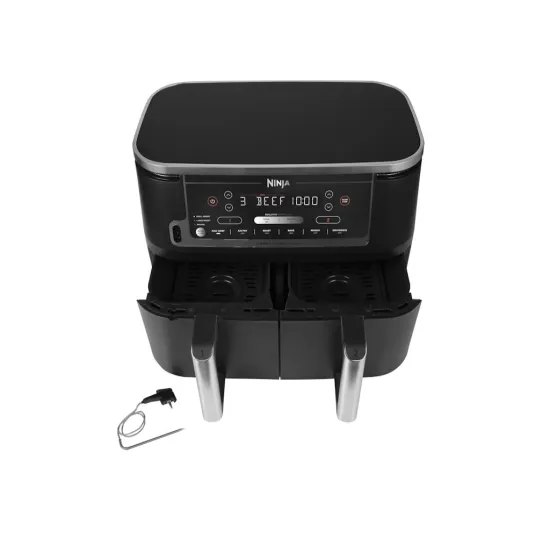 NINJA AF451EU, Airfryer, dupla korpa/ 9.5L, dozvoljeno pranje u mašini + digital termometar za hranu