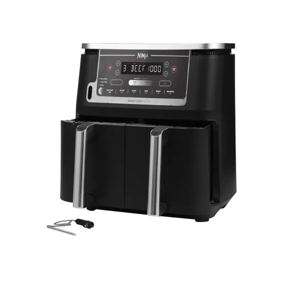 NINJA AF451EU, Airfryer, dupla korpa/ 9.5L, dozvoljeno pranje u mašini + digital termometar za hranu