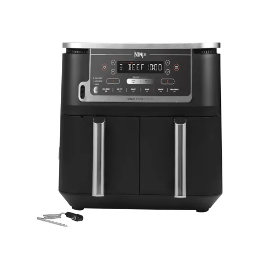 NINJA AF451EU, Airfryer, dupla korpa/ 9.5L, dozvoljeno pranje u mašini + digital termometar za hranu
