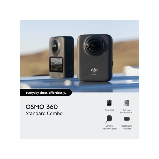 DJI Osmo 360 Standard Combo - 1 360 Imaging, 8K/30fps, 120MP 360 Photo, 105GB Built-in Storage