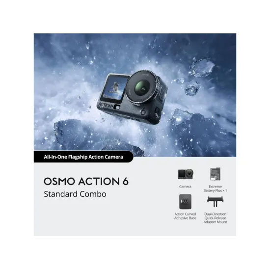 DJI Osmo Action 6 Standard Combo 4K/120 Video, 38MP, OLED TS, 50GB Built-In Storage, 20m Waterproof