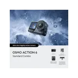 DJI Osmo Action 6 Standard Combo 4K/120 Video, 38MP, OLED TS, 50GB Built-In Storage, 20m Waterproof