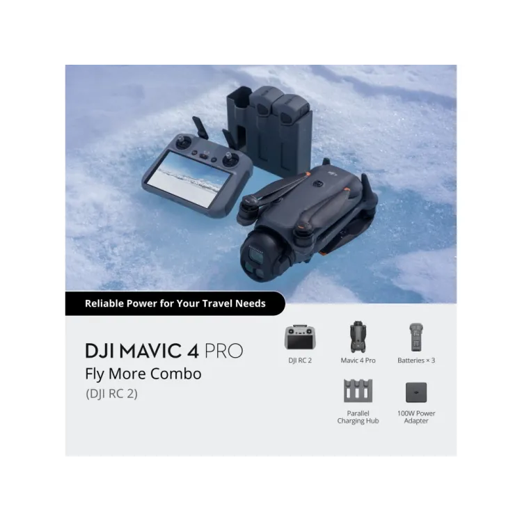 DJI Mavic 4 Pro Fly More Combo + DJI RC 2, 100MP Hasselblad Camera, 6K/60fps HDR Video, 51-Min
