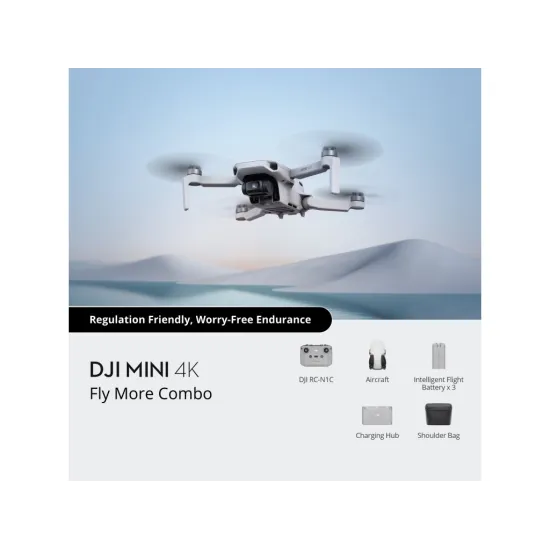 DJI MINI 4K Fly More Combo - 4K/30fps, 12MP, 4 Zoom, 31-Min Max Flight Time, 10km VT,246g, Class C0