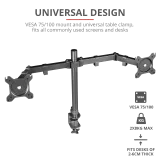 TRUST GXT 1120 Mara Dual Monitor Arm, VESA 75x75mm, 100x100mm, max 2x8kg weight, up to 32