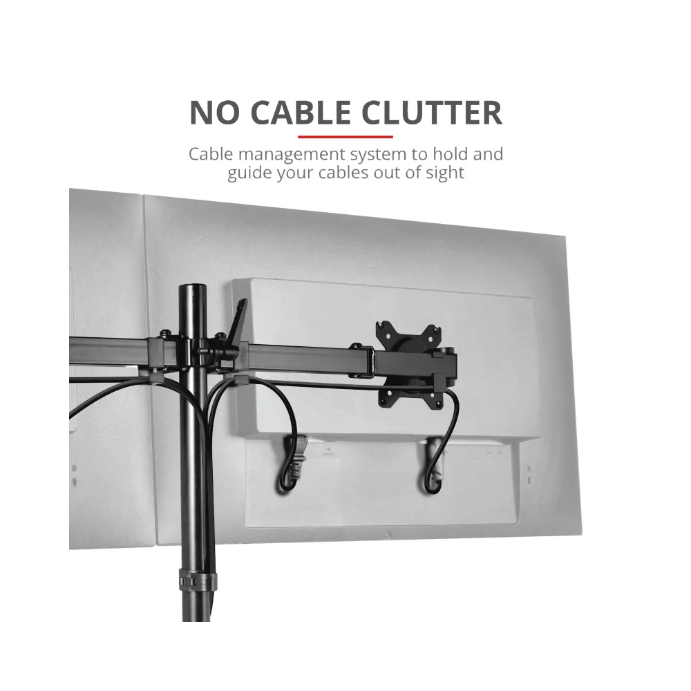 TRUST GXT 1120 Mara Dual Monitor Arm, VESA 75x75mm, 100x100mm, max 2x8kg weight, up to 32