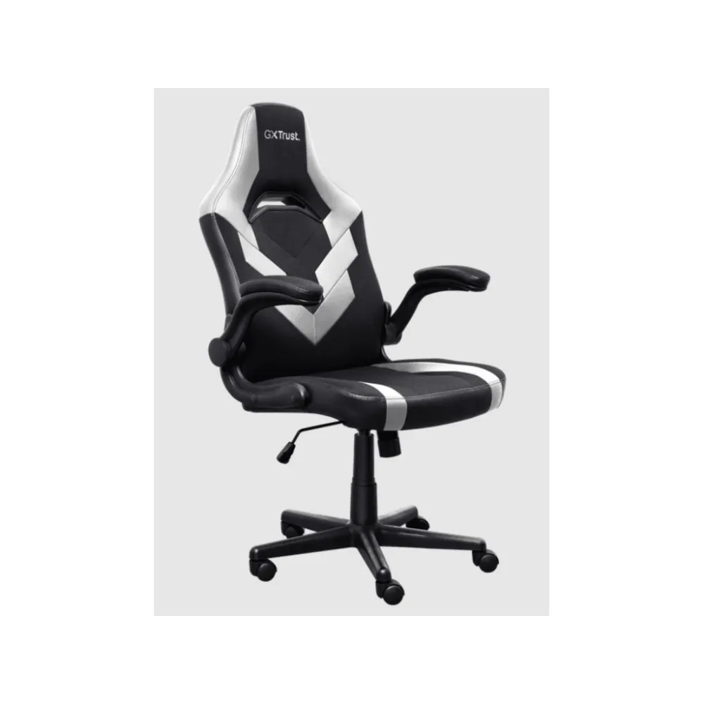 TRUST GXT 703W Riye Comfortable adjustable gaming chair,flip-up armrests, Max weight 140kg,White