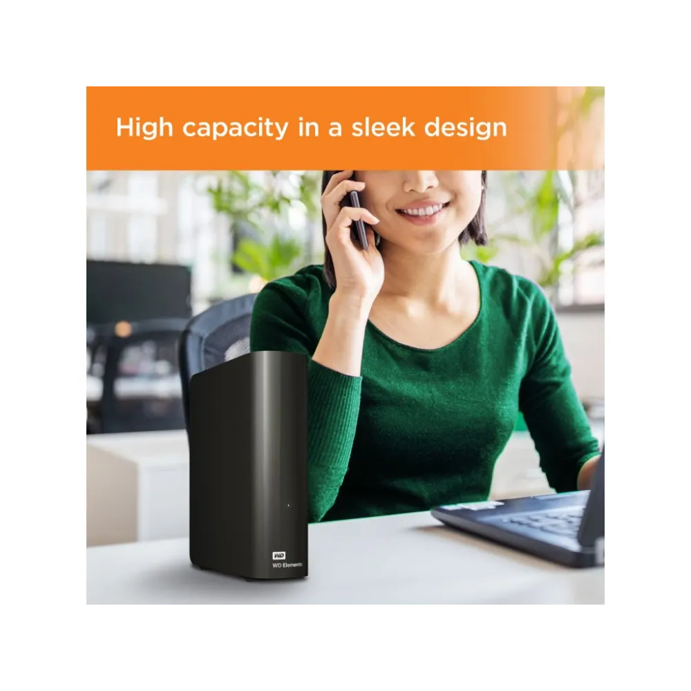 WD Elements 20TB Desktop External Hard Drive, USB 3.2, Micro-B, Power Supply