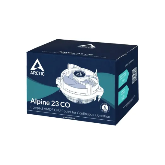 ARCTIC Alpine 23 CO Compact AMD CPU Cooler, 90 mm Fan, 2002700 rpm, Dual Ball Bearing, AM5, AM4