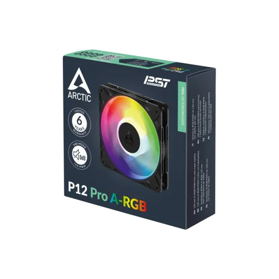 ARCTIC P12 Pro A-RGB 120 mm A-RGB PWM Fan with Cable Splitter 600-3000 RPM