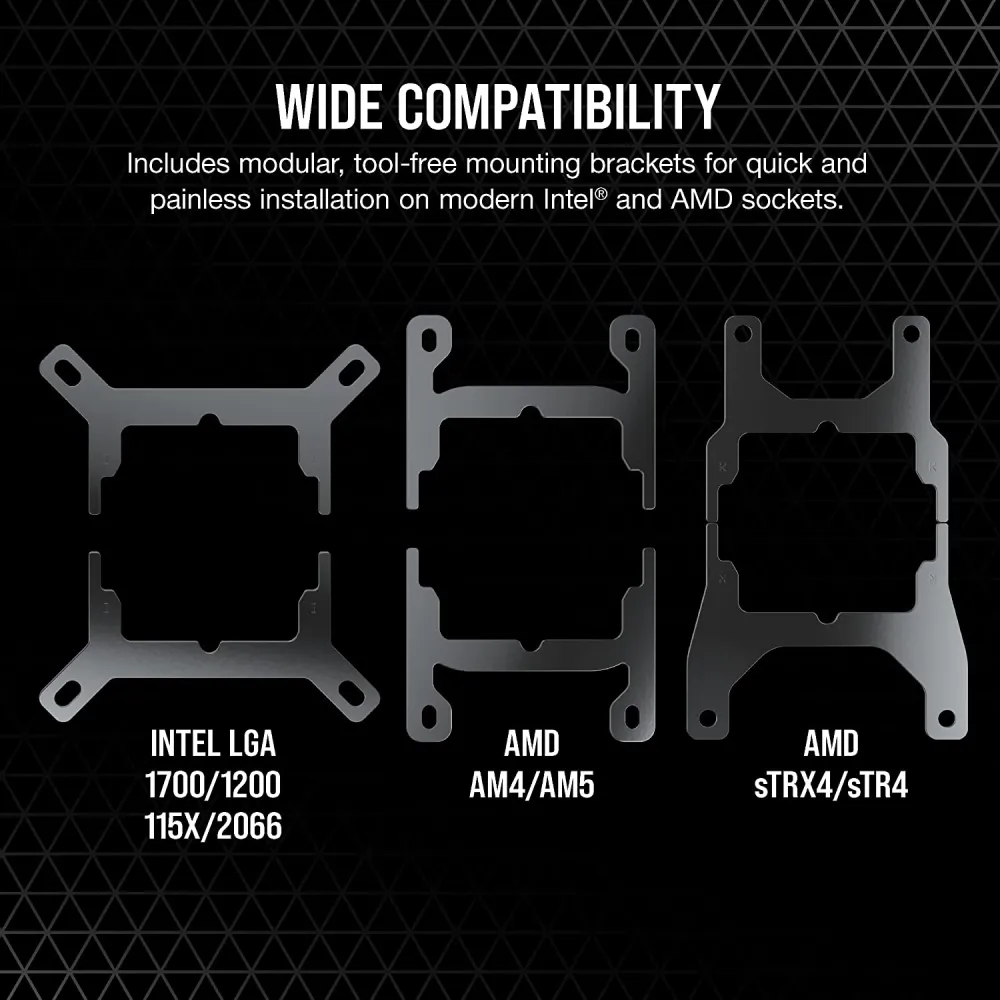 CORSAIR iCUE H100i RGB ELITE Liquid CPU Cooler, AF ELITE Series PWM fans, 240mm, 16 RGB LEDs
