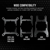 CORSAIR iCUE H100i RGB ELITE Liquid CPU Cooler, AF ELITE Series PWM fans, 240mm, 16 RGB LEDs