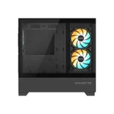 GIGABYTE C201 Panoramic Mid Tower PC Case(mini-ITX/m-ATX), Pre-installed 3 ARGB fans, USB*2, Black