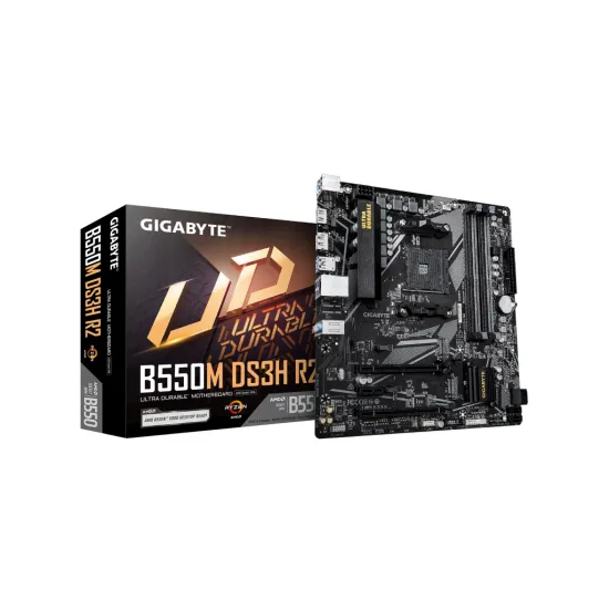 GIGABYTE AMD MB B550M DS3H R2, 4*DDR4 4733MHz, Dual NVMe PCIe 4.0/3.0, HDMI/DP, AM4 Socket