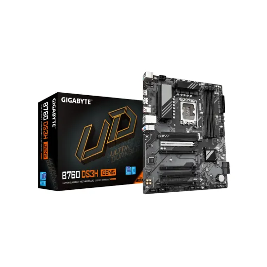 GIGABYTE INTEL MB B760 DS3H GEN5 , 4*DDR5 7600MHz, 2*PCIe 4.0, HDMI/DP, GbE LAN, LGA 1700
