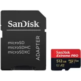 SanDisk Extreme PRO microSDXC 512GB + SD adapter,up to Read/Write(MB/s): 200/140,A2,C10,V30,UHS-I,U3