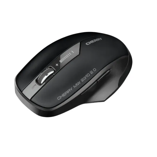 CHERRY MW 2310 USB Wireless Optical Mouse, 6 Button, 1000/1600/2400 DPI, Black, 2 x AA