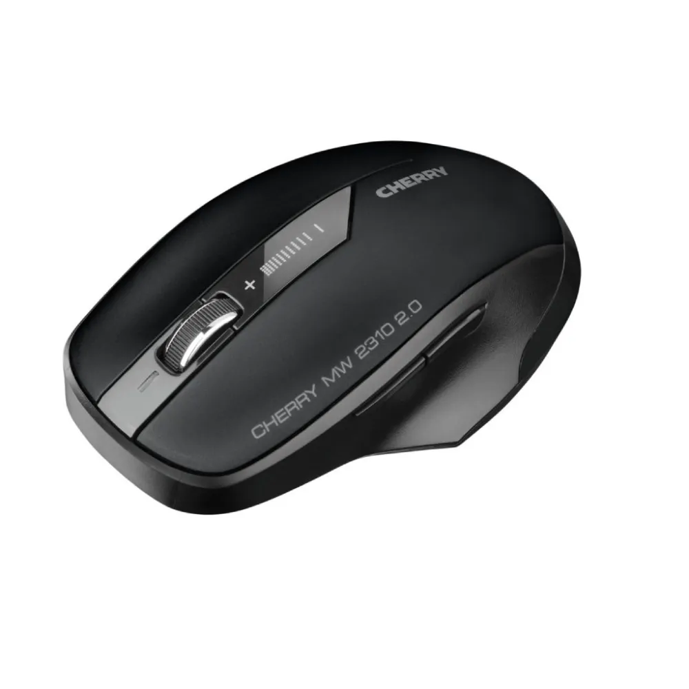 CHERRY MW 2310 USB Wireless Optical Mouse, 6 Button, 1000/1600/2400 DPI, Black, 2 x AA
