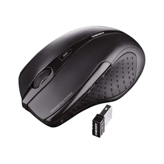 CHERRY MW 3000 Ergonomic Wireless Mouse, 6-button, 2.4 GHz, 2 x AAA battery, 1750 DPI, 10 m