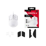 HyperX Pulsefire Haste 2 Wired Gaming Mouse/650 IPS/Up to 26000 DPI/RGB/White/Low-friction skates