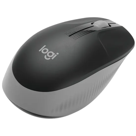 LOGITECH M190 Grey Wireless Mouse, Full Size Curve Design, 18-month battery life (AA battery)