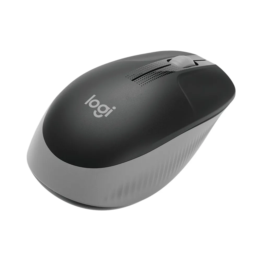 LOGITECH M190 Grey Wireless Mouse, Full Size Curve Design, 18-month battery life (AA battery)