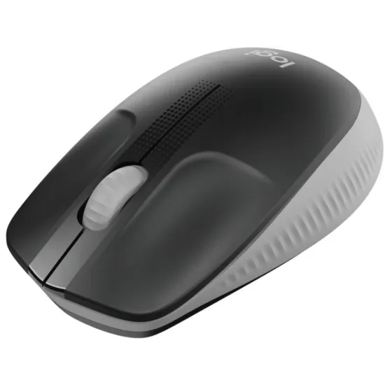 LOGITECH M190 Grey Wireless Mouse, Full Size Curve Design, 18-month battery life (AA battery)
