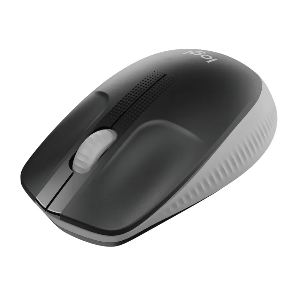 LOGITECH M190 Grey Wireless Mouse, Full Size Curve Design, 18-month battery life (AA battery)