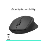 LOGITECH M330 Silent Plus Wireless Optical Mouse, 1000 DPI, 3 Buttons, 1x AA Battery, Black