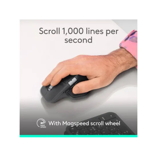 LOGITECH MX Master 4 Wireless Mouse 200-8000 DPI, 8 buttons, Battery life 70 days, 10 m, Graphite
