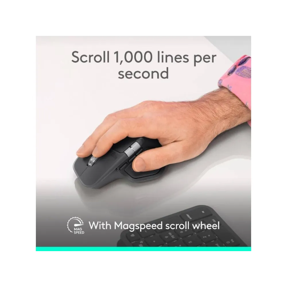 LOGITECH MX Master 4 Wireless Mouse 200-8000 DPI, 8 buttons, Battery life 70 days, 10 m, Graphite