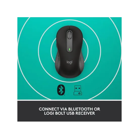 LOGITECH Signature M650 Wireless Bluetooth Mouse, 4000 dpi, 10 m wireless range, Graphite