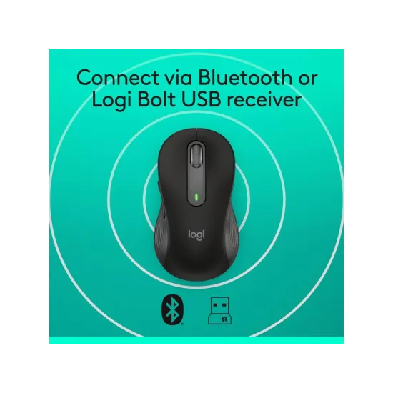 LOGITECH Signature M650 Wireless Mouse for Business, 400-4000 DPI, Bluetooth, 10m, 1x AA battery