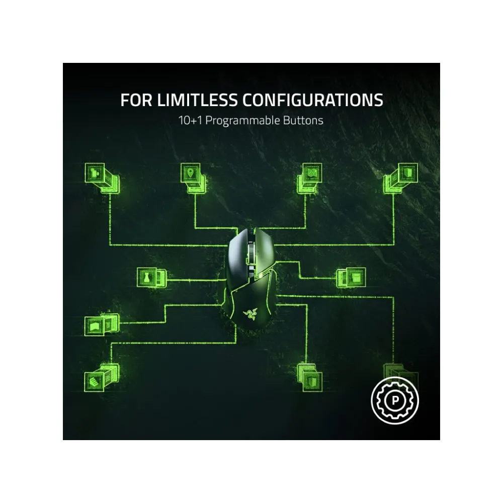 RAZER Basilisk V3 Customizable Gaming Mouse with Razer Chroma RGB, 26K DPI, 11 Buttons