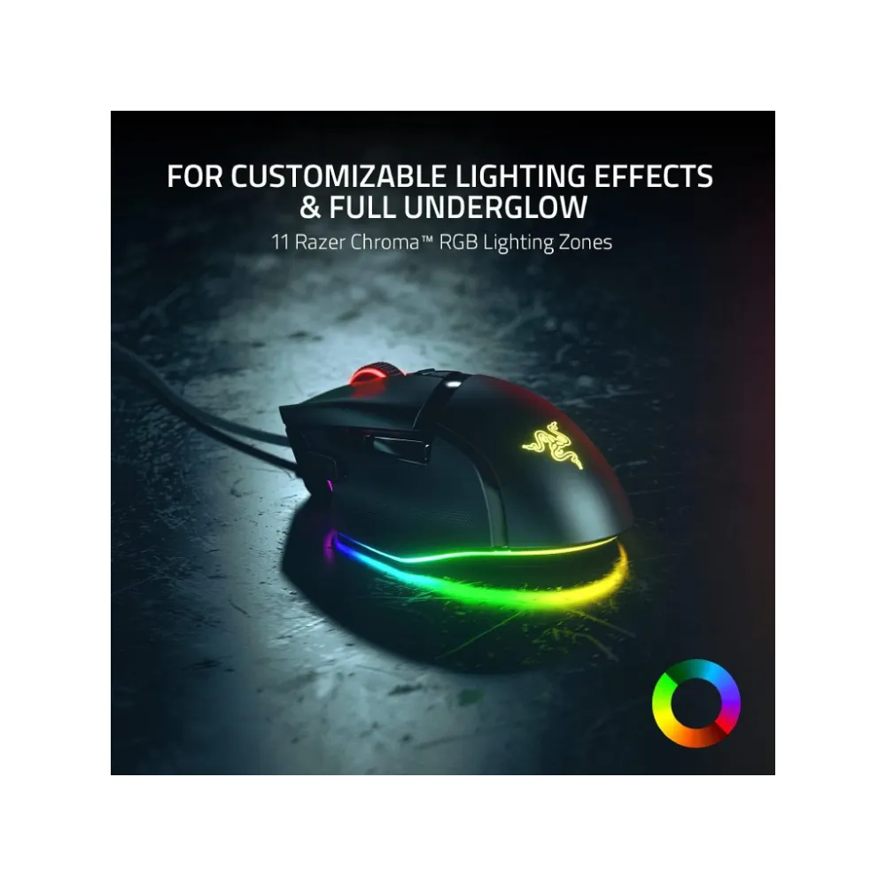 RAZER Basilisk V3 Customizable Gaming Mouse with Razer Chroma RGB, 26K DPI, 11 Buttons
