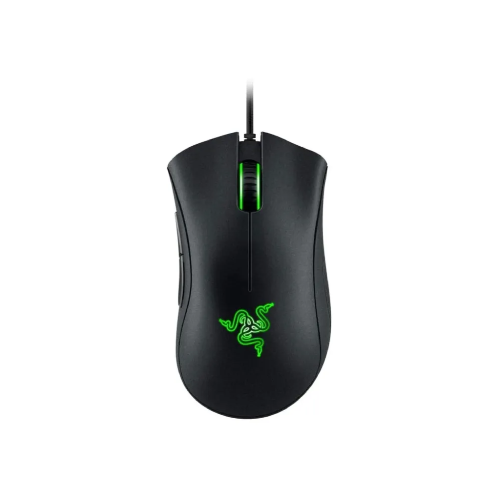 RAZER DeathAdder Essential Gaming Mouse with 6400 DPI optical sensor, 220 ips, Green Lighting