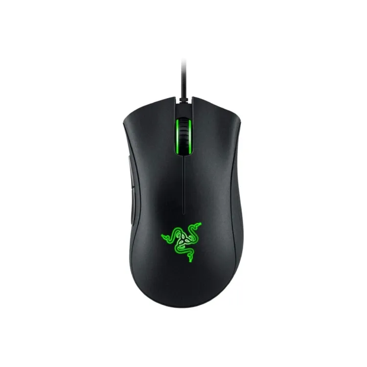 RAZER DeathAdder Essential Gaming Mouse with 6400 DPI optical sensor, 220 ips, Green Lighting