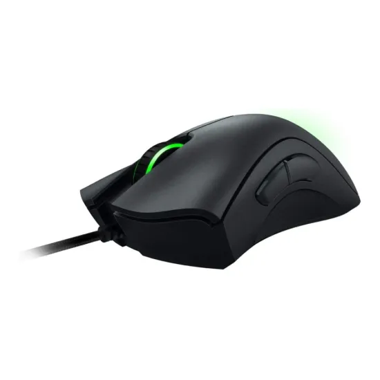 RAZER DeathAdder Essential Gaming Mouse with 6400 DPI optical sensor, 220 ips, Green Lighting