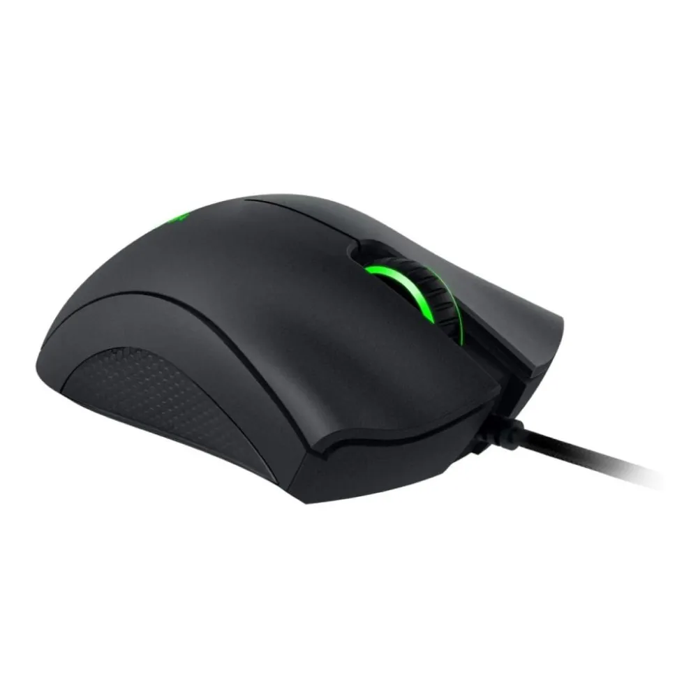 RAZER DeathAdder Essential Gaming Mouse with 6400 DPI optical sensor, 220 ips, Green Lighting