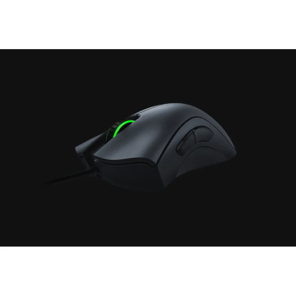 RAZER DeathAdder Essential Gaming Mouse with 6400 DPI optical sensor, 220 ips, Green Lighting