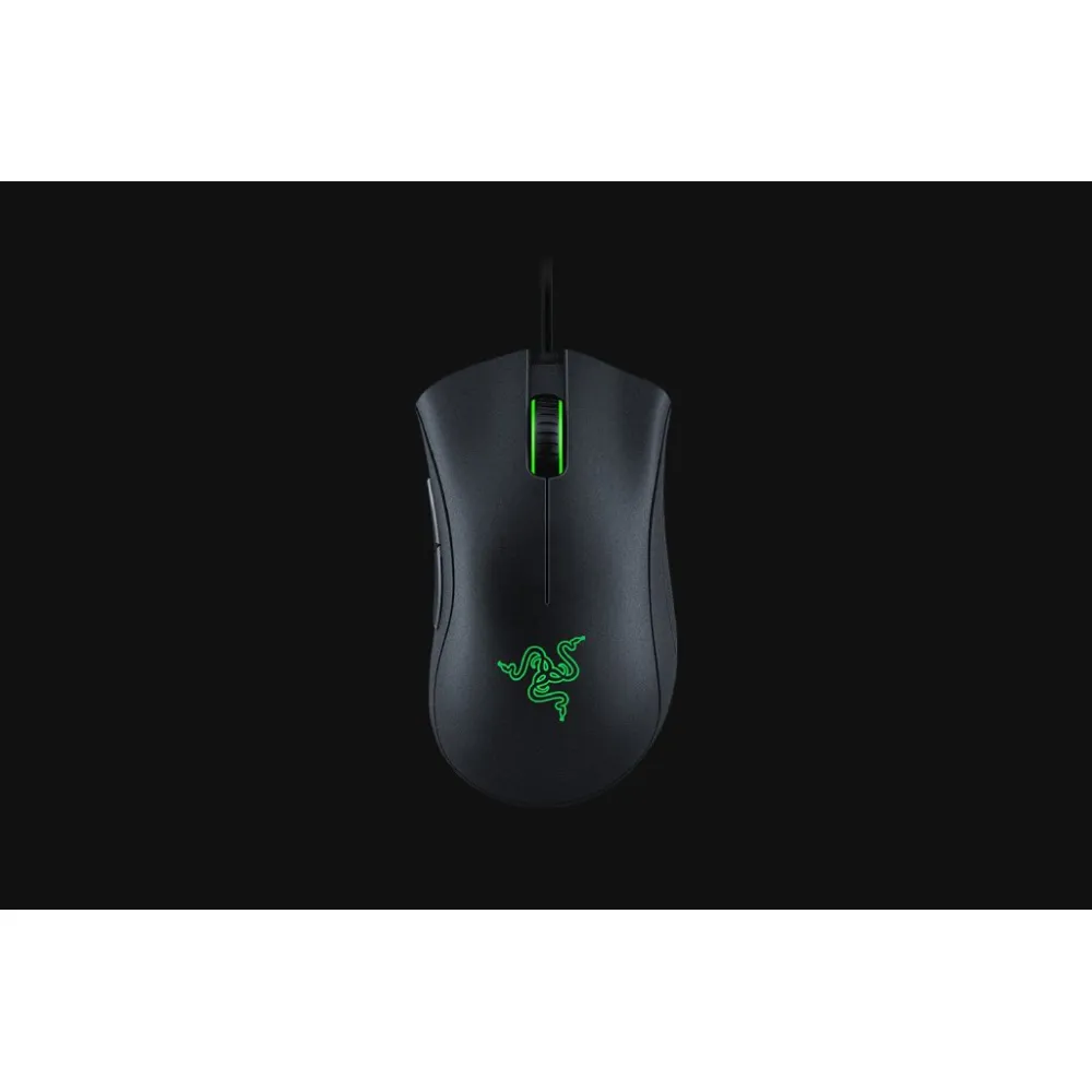 RAZER DeathAdder Essential Gaming Mouse with 6400 DPI optical sensor, 220 ips, Green Lighting